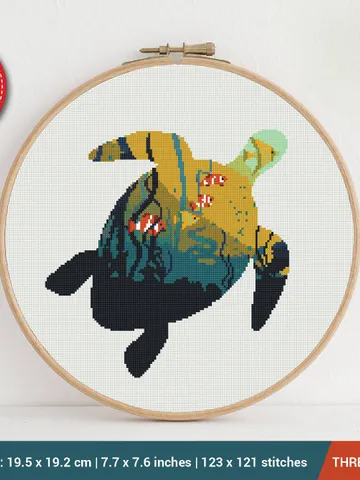 Sea Turtle Cross stitch pattern | Embroidery Pattern | Instant Download | Embroidery Designs $5.94