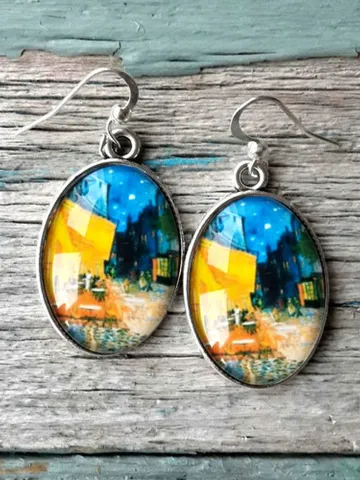 Van Gogh Cafe Terrace at Night earrings dangle $38.47