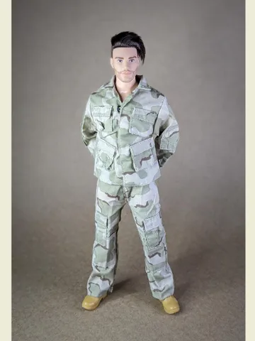 Khaki military-style jacket & pants for fashion male dolls (long sleeve) $37.00