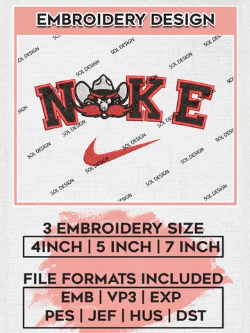 Nike Texas Tech Red Raiders Machine Embroidery Design, NCAA Texas Tech Red Raiders Embroidery Design Design files, NCAA Embroidery Designs, NCAA Machine Embroidery Designs, Digital Download $6.99