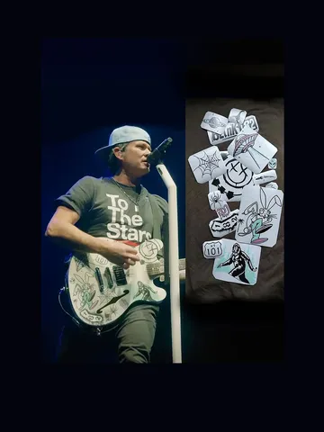 Tom DeLonge Fender Starcasters guitar stickers Blink-182 vinyl decal