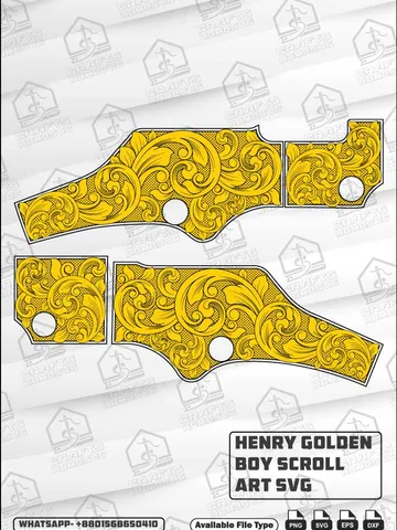 Henry Golden Boy Scroll Design SVG | Laser Cut File | Engraving | Scroll art | Metal Curving $59.99