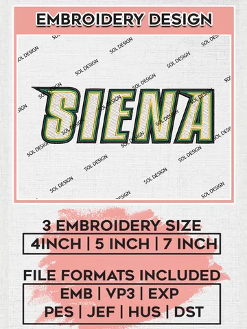 Siena Saints Logo Machine Embroidery Design, NCAA Siena Saints Embroidery Design Design files, NCAA Embroidery Designs, NCAA Machine Embroidery Designs, Digital Download $6.99