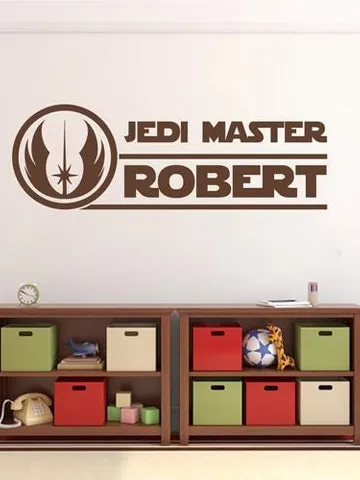 Personalized Star Wars Wall Decal Jedi Name Birthday party decoration Backdrop Sticker ik2205 $23.99