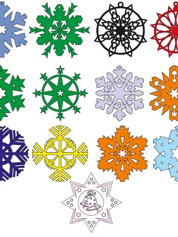 Digital Template Cnc Router Files Cnc Snowflake Files for Wood Laser Cut Pattern $6.50