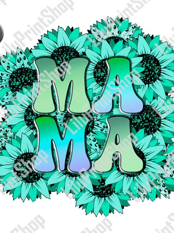 Mothers day png Mama png Mothers Day clipart Mint Sunflowers mama png Sunflower mama sublimation Turquoise Sunflower Mama Shirt png $2.71