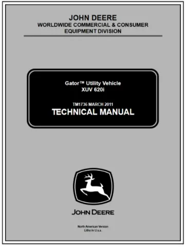 John Deere 620i Gator XUV ATV Technical Manual Service TM1736 $15.99