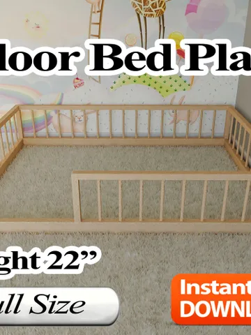 Montessori Floor Bed Plan, Full Size, PDF, DIY $14.95