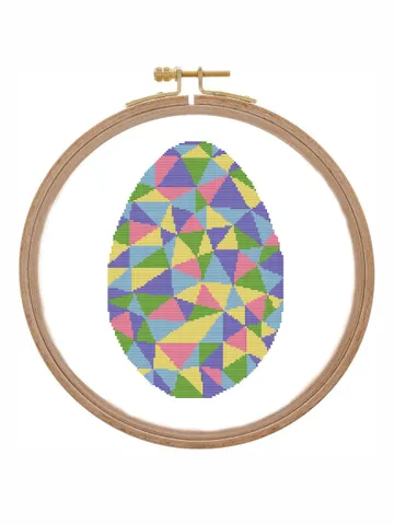 Rainbow Easter egg cross stitch pattern modern Polygonal geometric cross stitch pattern Easy Easter cross stitch Beginner PDF download $3.84