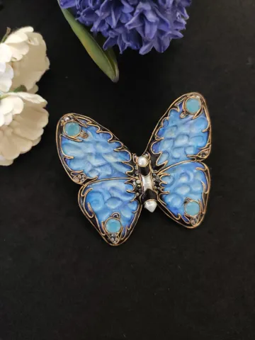 Brooch Butterfly Blue Morpho, butterfly effect, exclusive edition blue, Butterfly $180.00