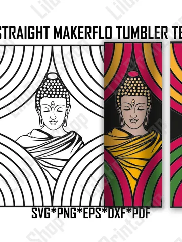 Buddha burst tumbler template svg for Straight 20oz Skinny , Zen 20oz Makerflo, Yoga Tumbler cut file, Namaste tumbler svg instant download $2.71
