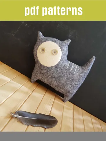 Felt Cat sewing pattern PDF tutorial in English, felt animal sewing diy $5.99