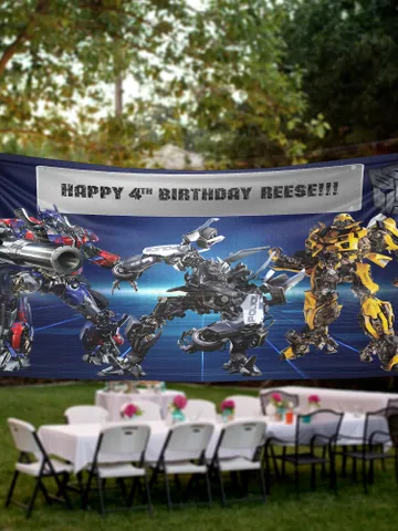 Transformers Birthday Banner Personalized Party Backdrop Decoration ikban135 $52.99