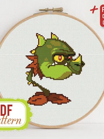 Cross stitch pattern Snapdragon Cross stitch pattern Plants vs Zombies PDF Format Instant Download Home decor Modern $6.80