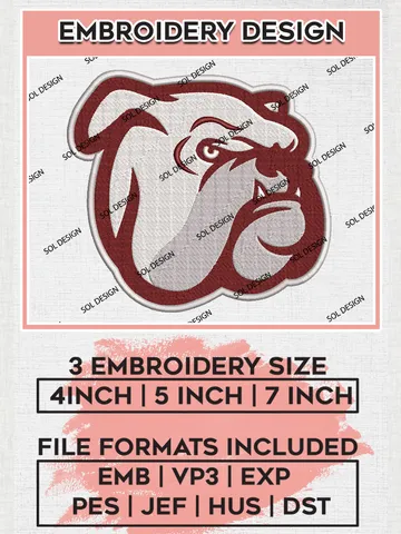 Mississippi State Bulldogs Embroidery Designs, NCAA Logo Machine Embroidery Files, NCAA Mississippi State Bulldogs Logo, NCAA Embroidery Designs, Machine Embroidery Designs, Digital Download $6.99