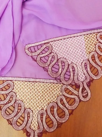Lilac lace scarf pattern. Scarf for women. Lace on bobbins. $5.50