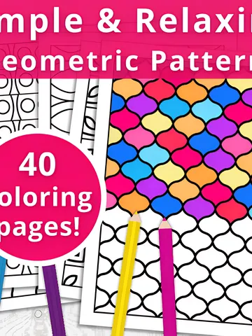 40 Relaxing Pattern Coloring Pages $0.00