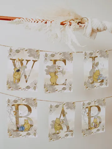 Welcome Baby Banner Winnie the Pooh Party; Winnie Pooh Baby Shower; Editable Welcome Banner; Baby Shower Party Decoration Pooh pooh1 $11.62