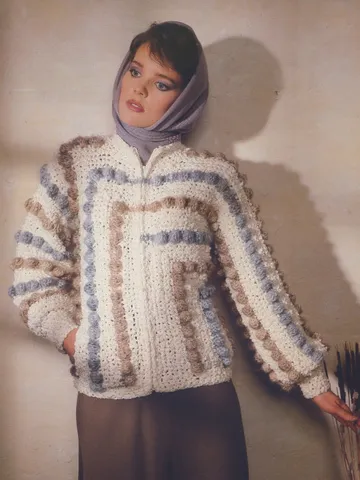 Vintage Crochet Pattern 250 Geometric Jacket Women $2.50