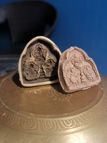 Gandhanra Vintage Tibetan Buddha Statue Tsa Tsa Mold, Three Long-life Deities, DIY Tsha Tsha Statue $69.99
