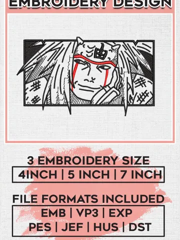 Jiraiya Embroidery Designs, Eye Logo Embroidery Files, Naruto Machine Embroidery, Digital Download EMB_ANIME_244 $6.99