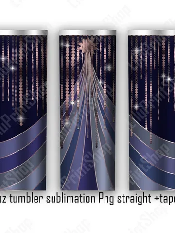 Christmas tumbler sublimation design png Purple rose gold wrap Feer tree & garland tumbler wrap 20oz skinny tumbler png for Straight tapered $2.98