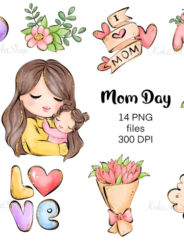 Mom Day clipart, Mother’s Day png clipart, Mother’s Day, Gift for mom, Mommy clipart, Mom stickers, Mommy stickers, Mother’s Day card $1.00