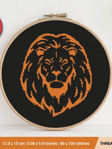 Lion silhouette Cross stitch pattern | Embroidery Pattern | Instant Download | Embroidery Designs $4.74