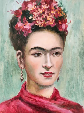 Frida Khalo Painting Artist Portrait by 16x12 inch $120.00