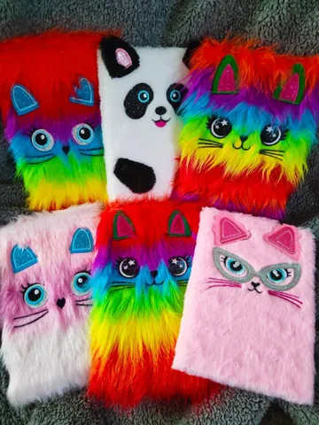 a5 notebook,plush notebook cat,unicorn,panda,children's diaries,furry diary,kids plush diary,gift for girl, plush gift, cartoon notepad $28.00