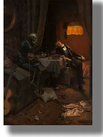 The drinker and Death. $21.00