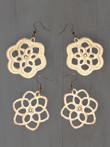 Free Standing Lace Earrings set Tatting machine embroidery design FSL pattern digital embroidery design jewerly embroidery motif $6.93