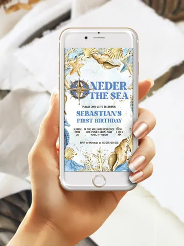 Editable ONEder the Sea First Birthday Invitation; Under the Sea Party; Ocean Party Birthday Template Instant Download; SE1 $12.78