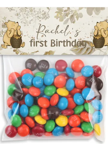 Editable Treats Bag Topper Winnie the Pooh; Winnie the Pooh 1st Birthday; Printable Candy Bag Topper; Winnie Pooh Party Decoration; Wg4 $10.45
