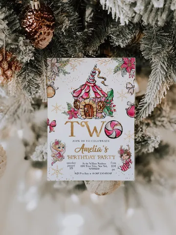 Christmas Pixie Birthday Invitation; Magical Fairy Invitation; Enchanted Fairy Birthday Party Invitation; Christmas Birthday any age; CF1 $12.78