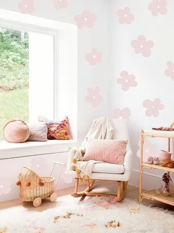 Flower Wall Decals - Flowers Decal, Retro Flowers, Hand drawn Flower Decal, Twigs Wall Decals, Nursery Decor , Girl room Decor Gift h215 $23.99