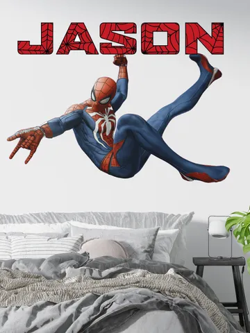 Personalized Spiderman Wall Decal Superhero Custom name Sticker Playroom Decor Gift z3010 $27.99