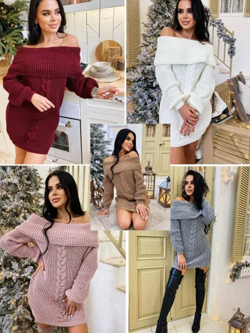 Christmas, holiday long women's knitted sweater dress outfit tunic Crafts,Ukrainian