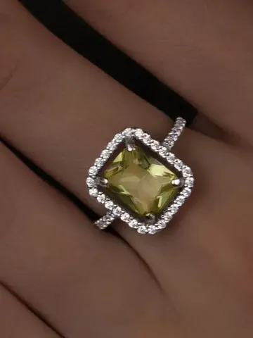 Silver 925 women's ring with lemon quartz $135.00