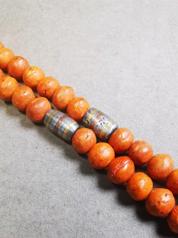 Gandhanra Handmade Tibetan Mala Spacer Beads,Cold Iron Stripe Dzi Marker Beads for Prayer Beads Necklace Accessories,0.27" × 0.47" $39.99