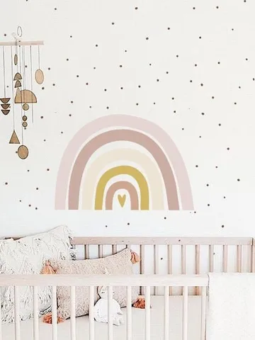 Large Rainbow Wall Decals - Hand Drawn Rainbow Wall Sticker, Boho Rainbow, Multi Colored Rainbow, Nursery Decor, Kids Room Decal h65 $48.99