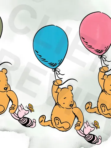 Winnie the Pooh clip art png watercolor; COMMERCIAL USE; Pooh Baby shower; Winnie Pooh Birthday scrapbooking stickers