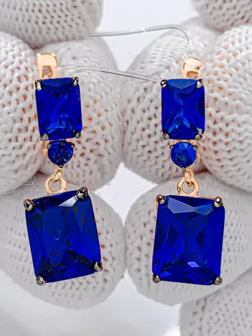 Earrings jewelry Silver gold plated 925 assay value with corundum sapphire $145.00