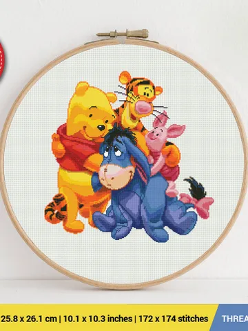 Winnie the Pooh Cross stitch pattern | Embroidery Pattern | Instant Download | Embroidery Designs $8.60