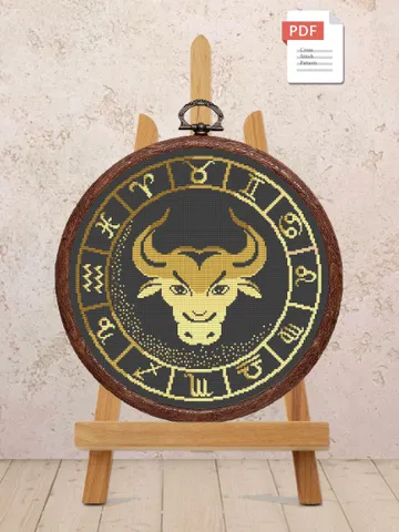Taurus Cross Stitch Pattern, Zodiac Cross Stitch, Embroidery Zodiac, Aries Pattern, Signs of the Zodiac Pattern, Modern Cross Stitch #zdc002 $4.00