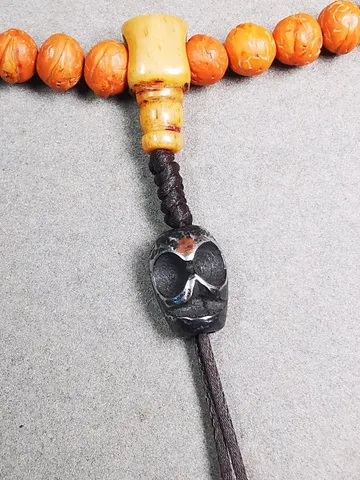 Gandhanra Handmade Tibetan Amulet,Skull Citipati Pendant Bead,Spacer Bead for Mala,Bag Hanging,Prayer Bead Accessories,0.63" × 0.43" $19.99