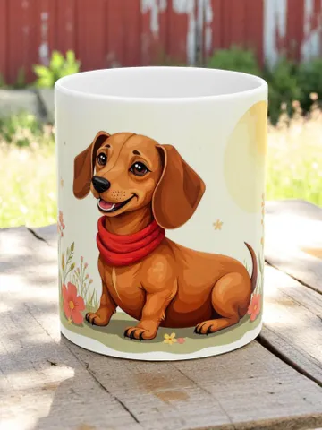 Dachshund Ceramic Mug, Cute Dachshund Design, Dog Lover Gift, Birthday Gift, Coffee Time Mug, Pet Lover Mug, Home Decor Mug, 11oz & 15oz $11.13