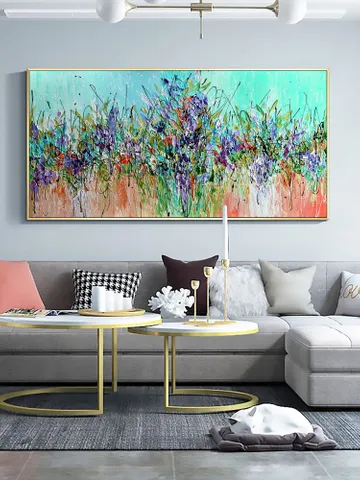 Original Oil Painting on Canvas, Large wall art, Boho Wall Décor, Green Abstract Art, Colorful painting,Home decor,Living room Bedroom Decor $124.21
