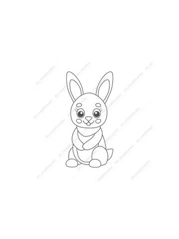 Cute bunny coloring page PNG JPG $3.00