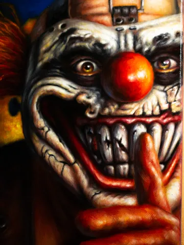 Original oil painting Twisted Metal Sweet Tooth $260.00